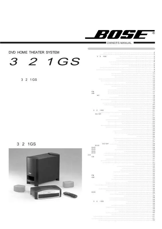 Mode d'emploi BOSE 321 GS