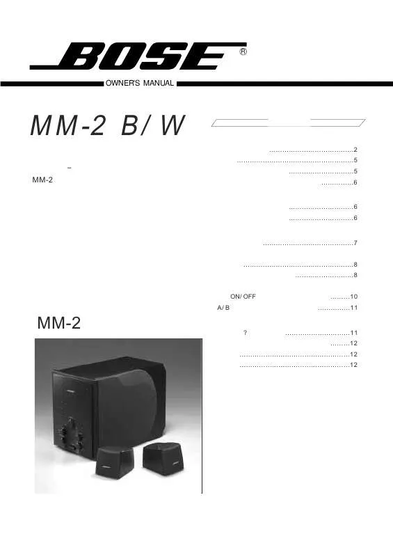 Mode d'emploi BOSE MM-2 B