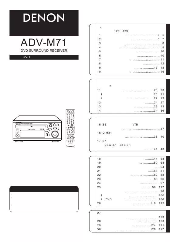 Mode d'emploi DENON ADV-M71