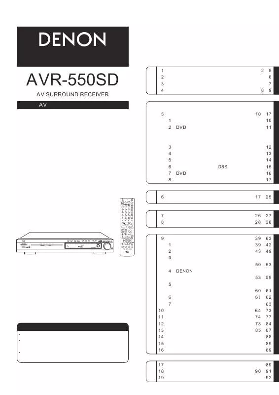 Mode d'emploi DENON AVR-550SD