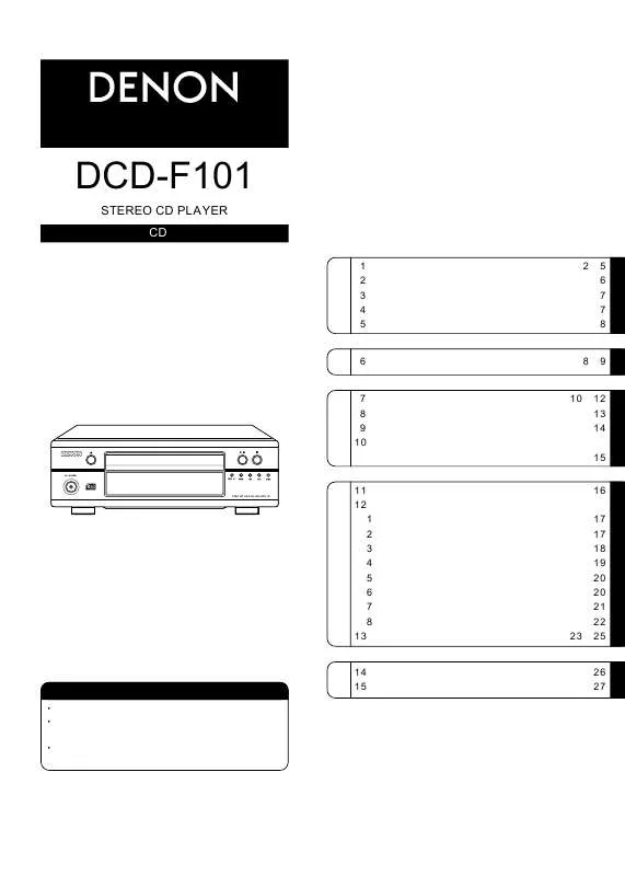 Mode d'emploi DENON DCD-F101