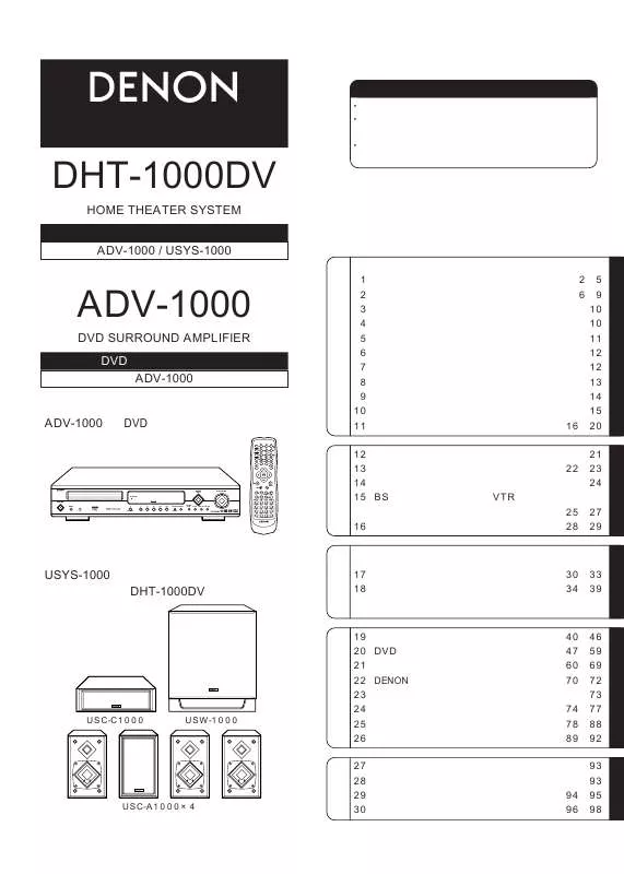 Mode d'emploi DENON DHT-1000DV