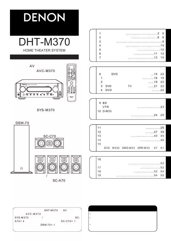 Mode d'emploi DENON DHT-M370