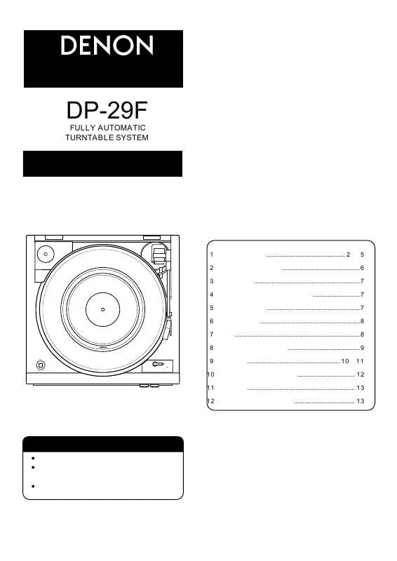 Mode d'emploi DENON DP-29F
