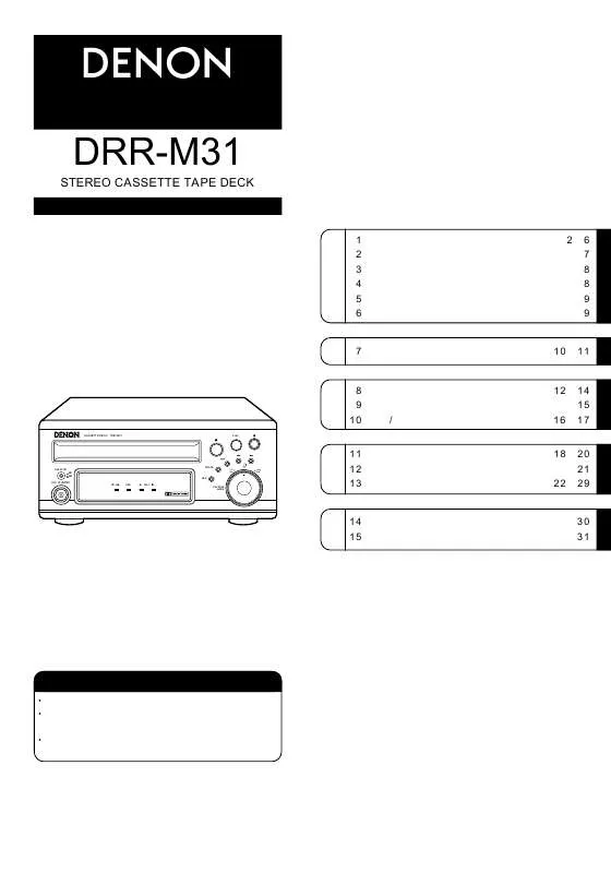 Mode d'emploi DENON DRR-M31