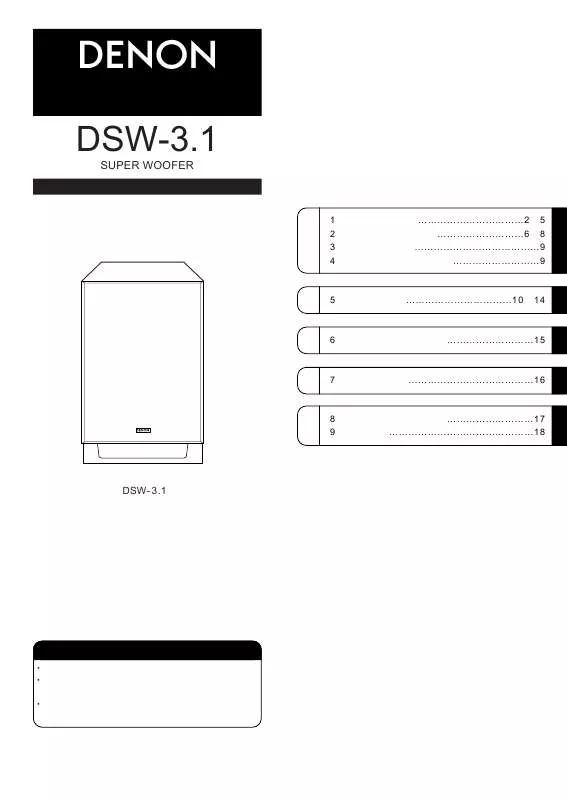 Mode d'emploi DENON DSW-3.1