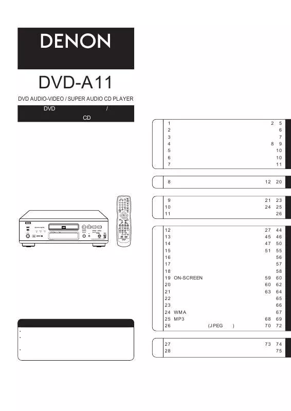 Mode d'emploi DENON DVD-A11