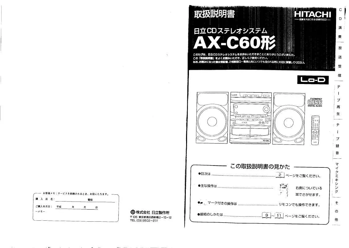 Mode d'emploi HITACHI AX-C60