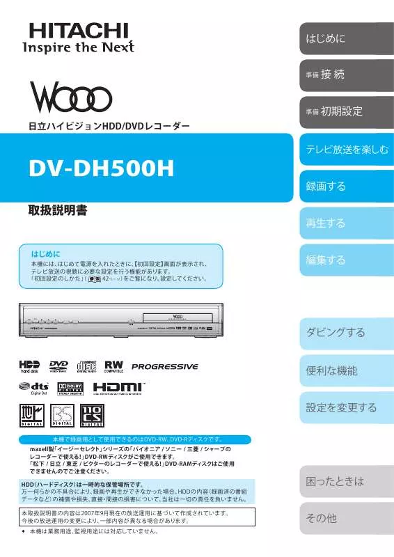 Mode d'emploi HITACHI DV-DH500H