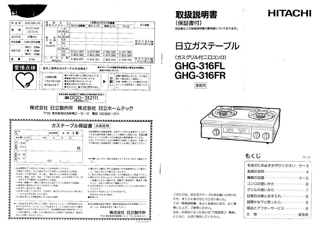 Mode d'emploi HITACHI GHG-316FR