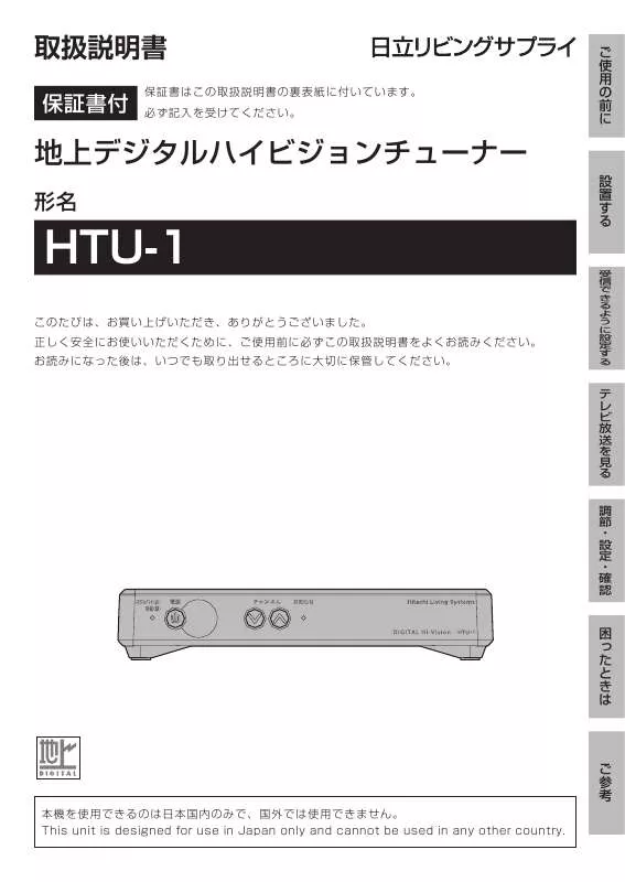 Mode d'emploi HITACHI HTU-1