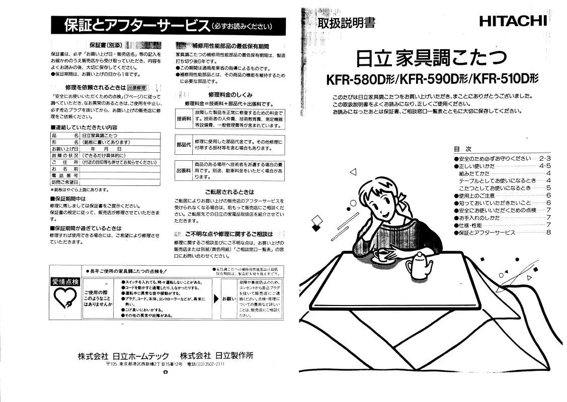 Mode d'emploi HITACHI KFR-510D