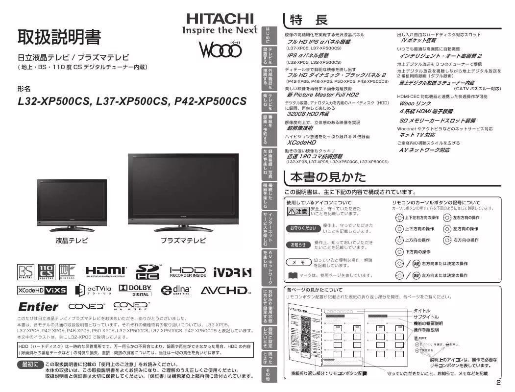 Mode d'emploi HITACHI P42-XP500CS