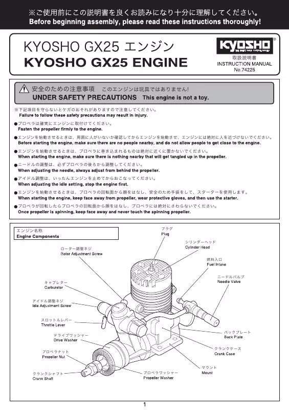 Mode d'emploi KYOSHO GX25