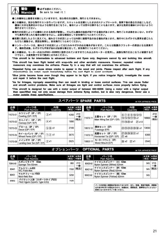Mode d'emploi KYOSHO PITTS SPECIAL 50EP
