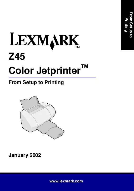 Mode d'emploi LEXMARK Z45SE