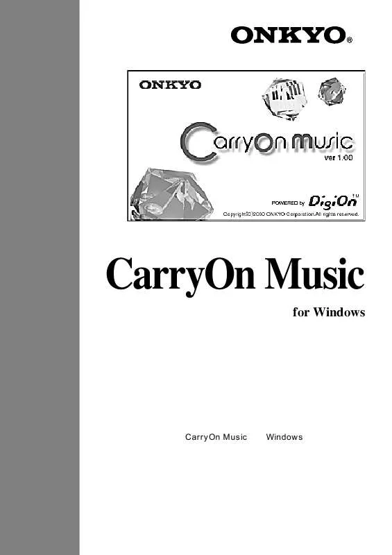 Mode d'emploi ONKYO CARRY ON MUSIC