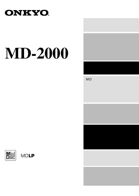 Mode d'emploi ONKYO MD-2000