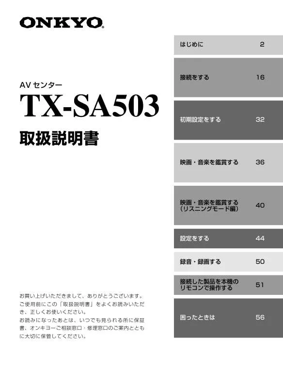 Mode d'emploi ONKYO TX-SA503
