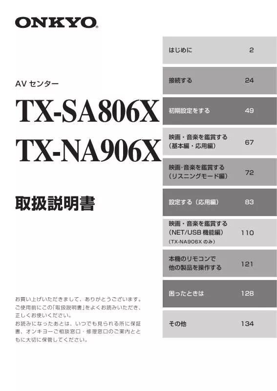 Mode d'emploi ONKYO TX-SA806X