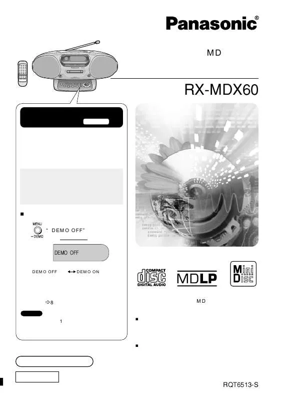 Mode d'emploi PANASONIC RX-MDX60