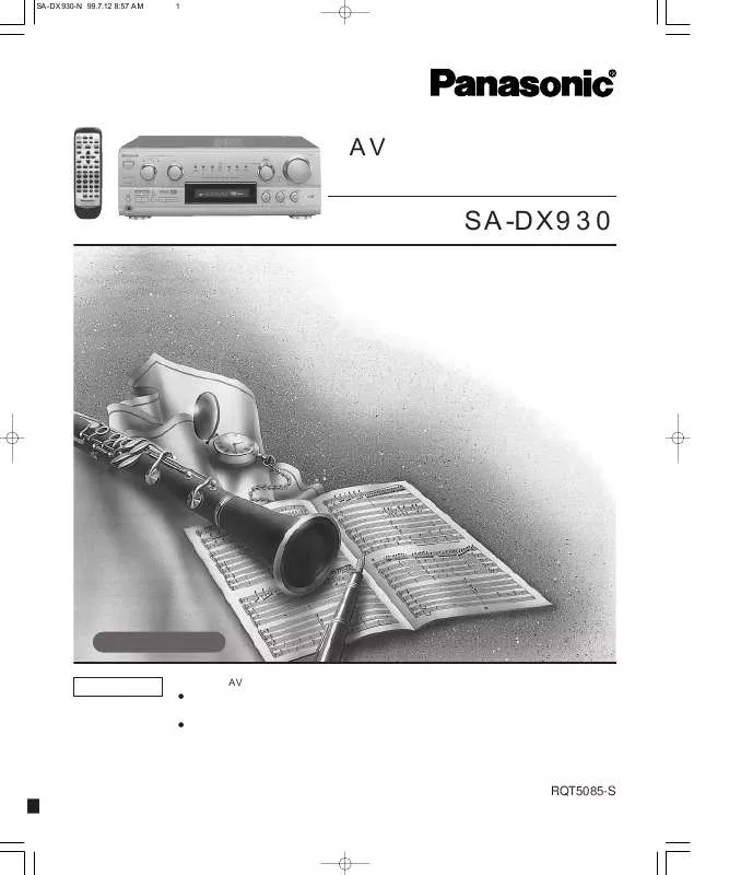 Mode d'emploi PANASONIC SA-DX930