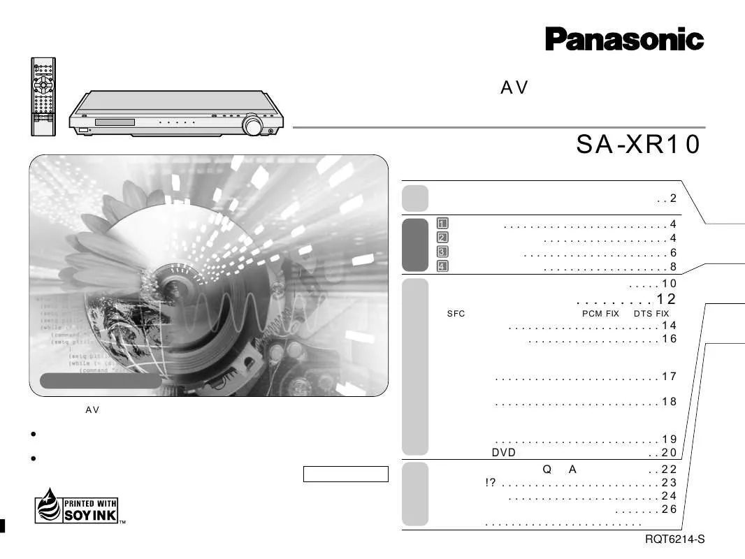 Mode d'emploi PANASONIC SA-XR10
