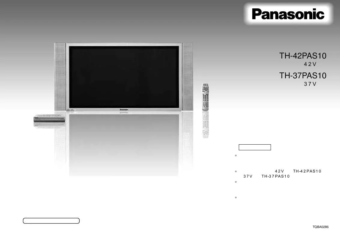 Mode d'emploi PANASONIC TH-37PAS10