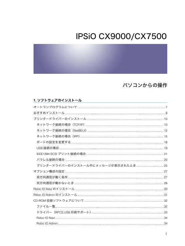 Mode d'emploi RICOH IPSIO CX7500