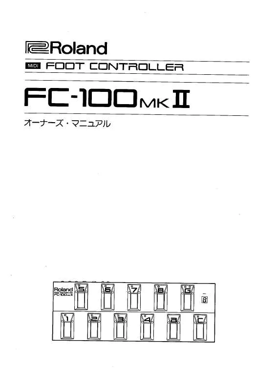 Mode d'emploi ROLAND FC-100MK2