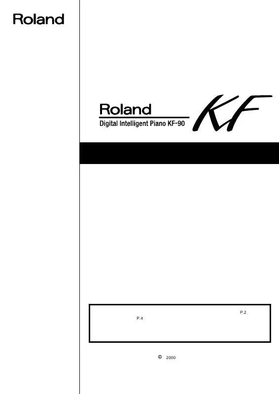 Mode d'emploi ROLAND KF-90