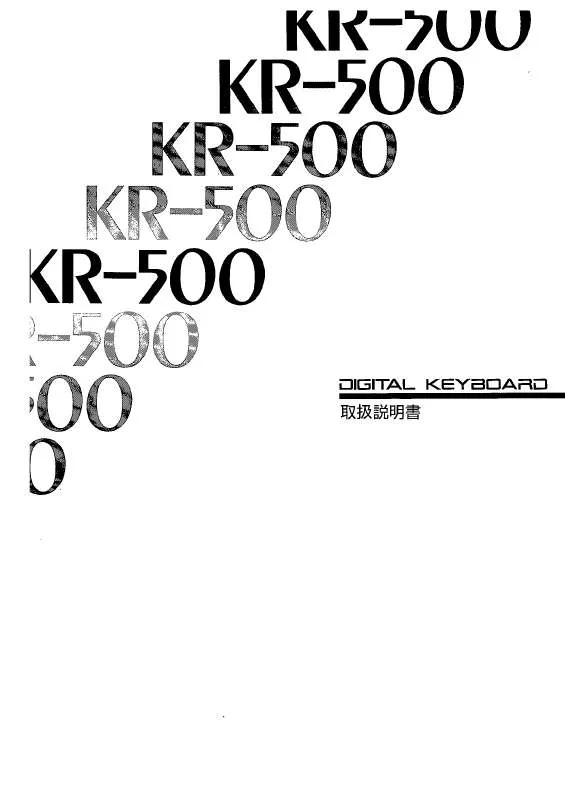 Mode d'emploi ROLAND KR-500