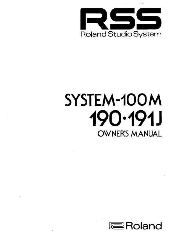 Mode d'emploi ROLAND SYSTEM-190