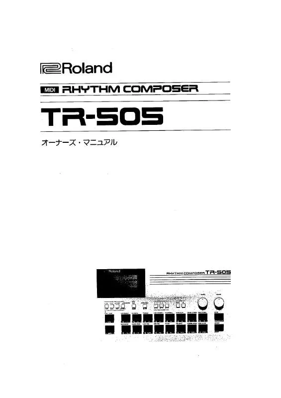 Mode d'emploi ROLAND TR-505