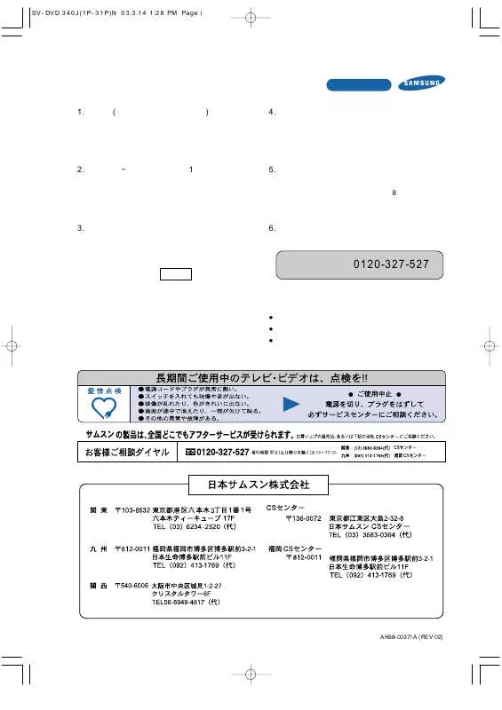 Mode d'emploi SAMSUNG SV-DVD340J