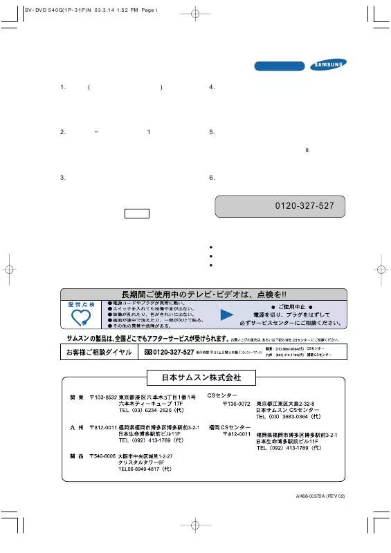 Mode d'emploi SAMSUNG SV-DVD540G