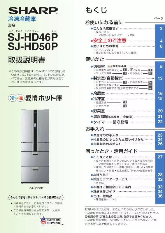 Mode d'emploi SHARP SJ-HD46P