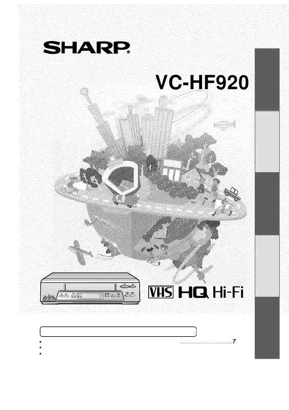 Mode d'emploi SHARP VC-HF920