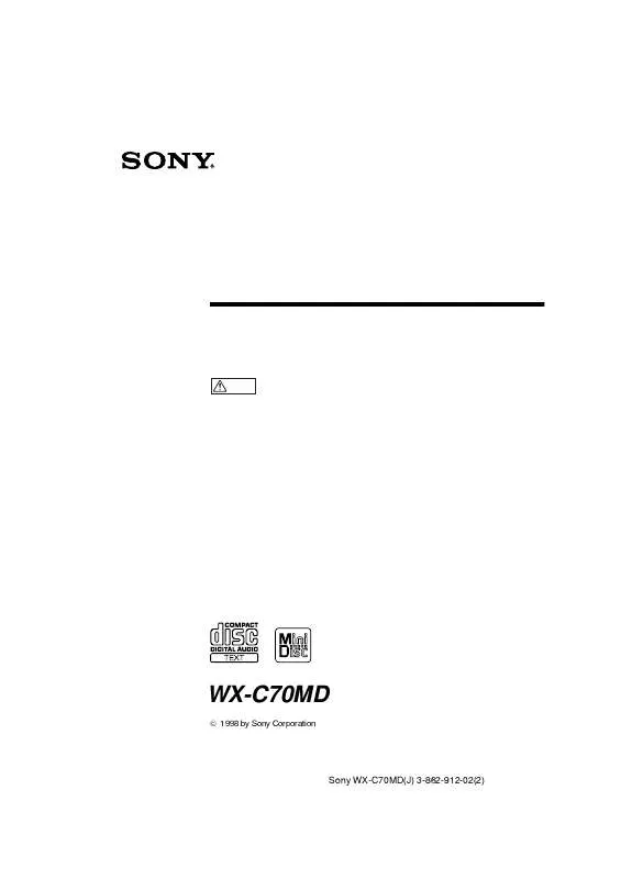 Mode d'emploi SONY WX-C70MD