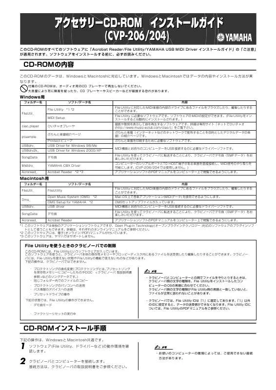 Mode d'emploi YAMAHA CVP-206/CVP-204