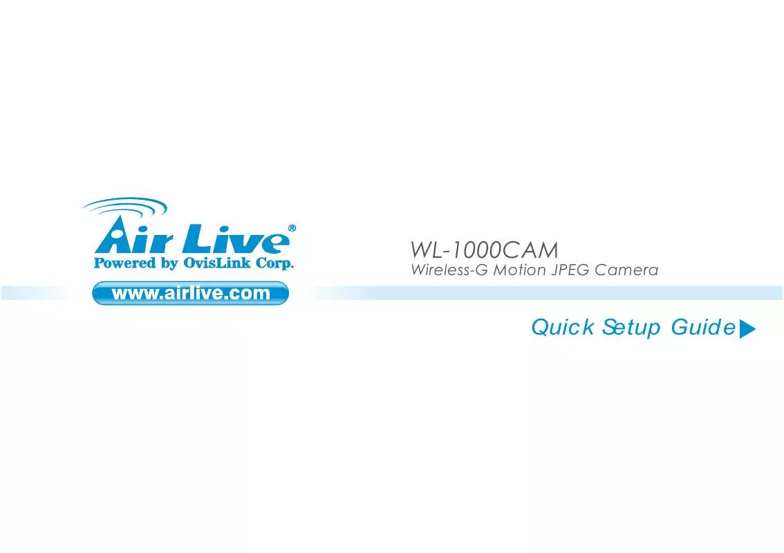 Mode d'emploi AIRLIVE WL-1000CAM