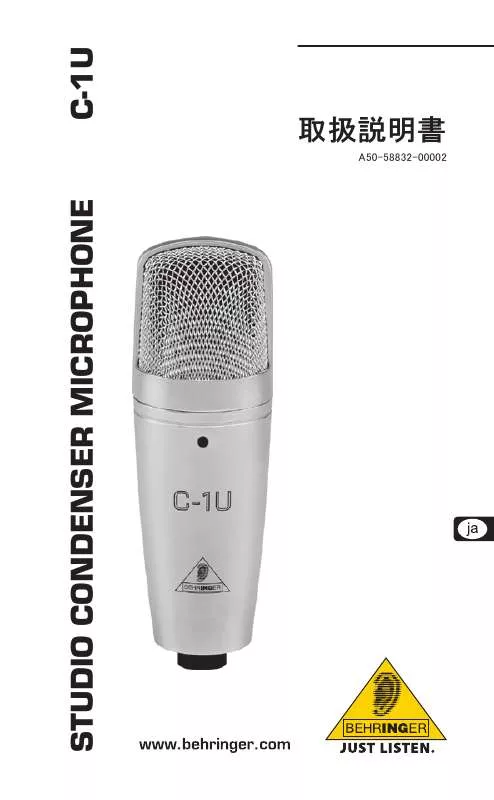 Mode d'emploi BEHRINGER C-1U