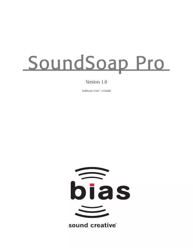 Mode d'emploi BIAS SOUNDSOAP PRO