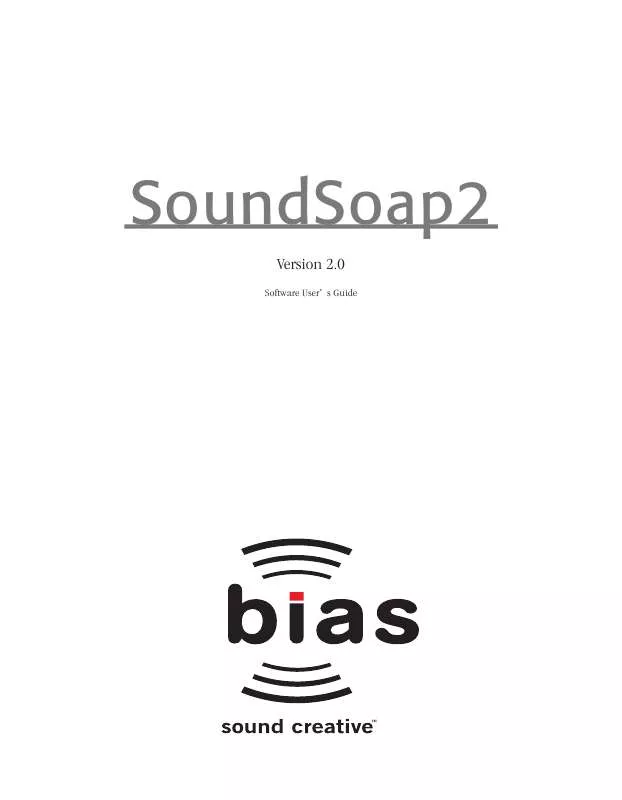 Mode d'emploi BIAS SOUNDSOAP2