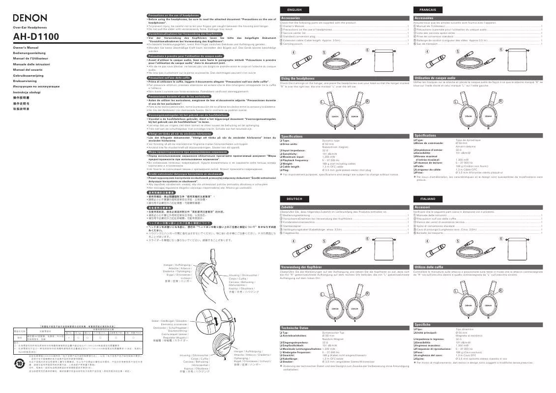 Mode d'emploi DENON AH-D1100