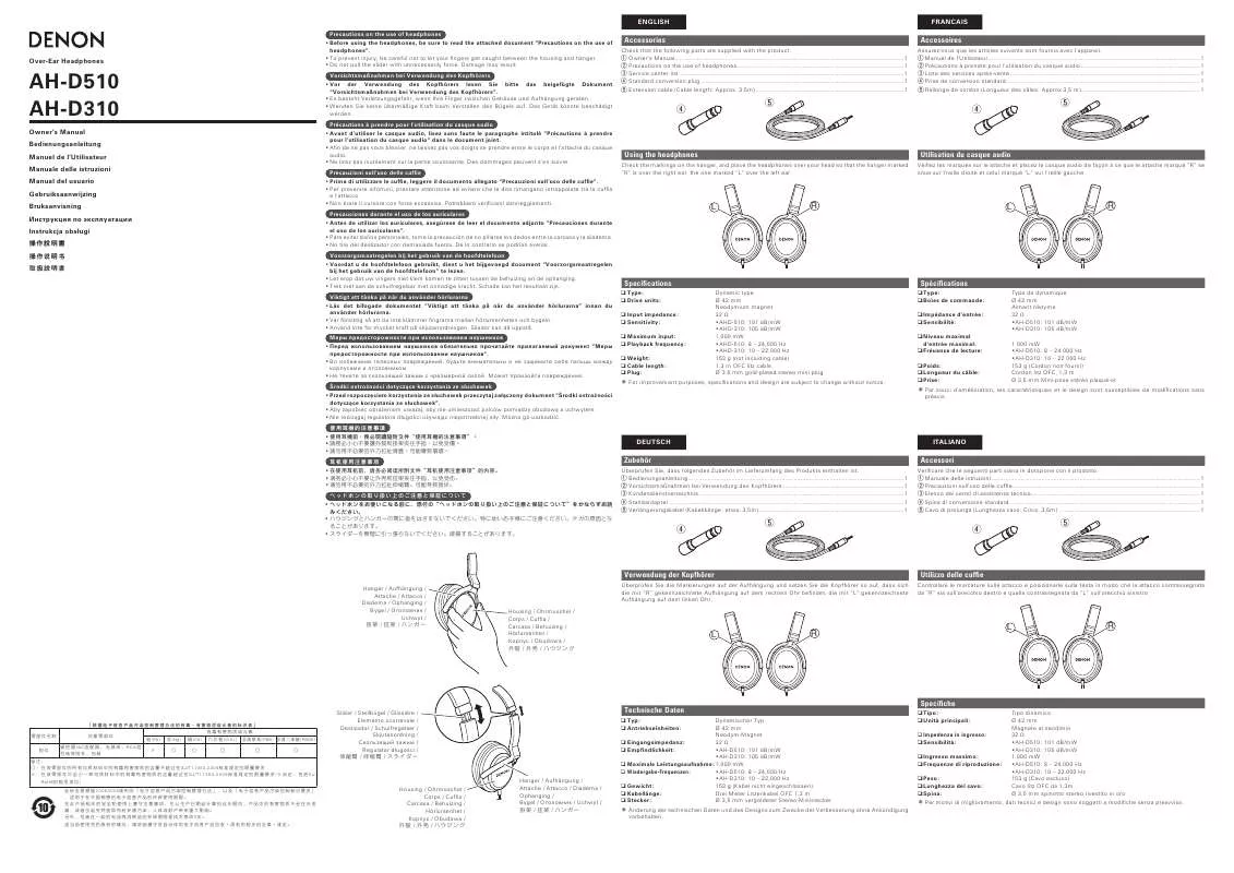 Mode d'emploi DENON AH-D510