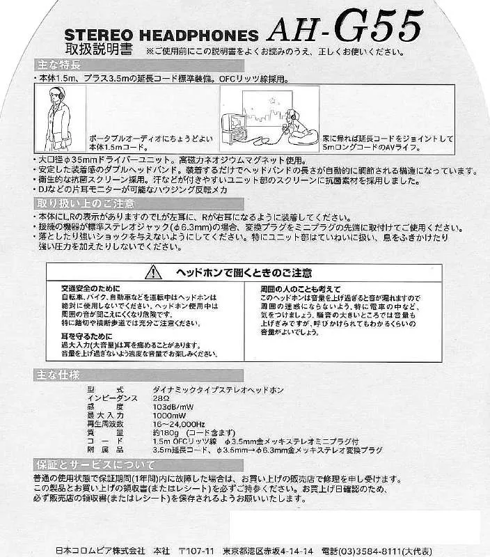 Mode d'emploi DENON AH-G55