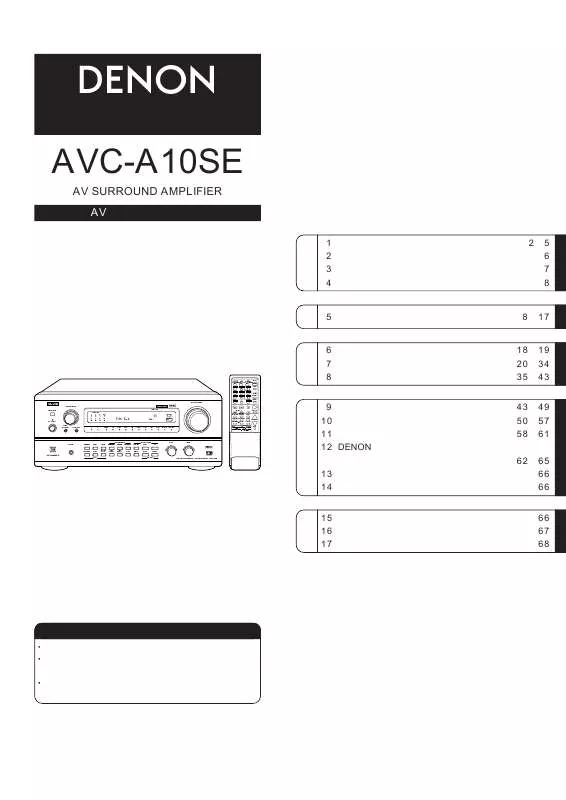 Mode d'emploi DENON AVC-A10SE