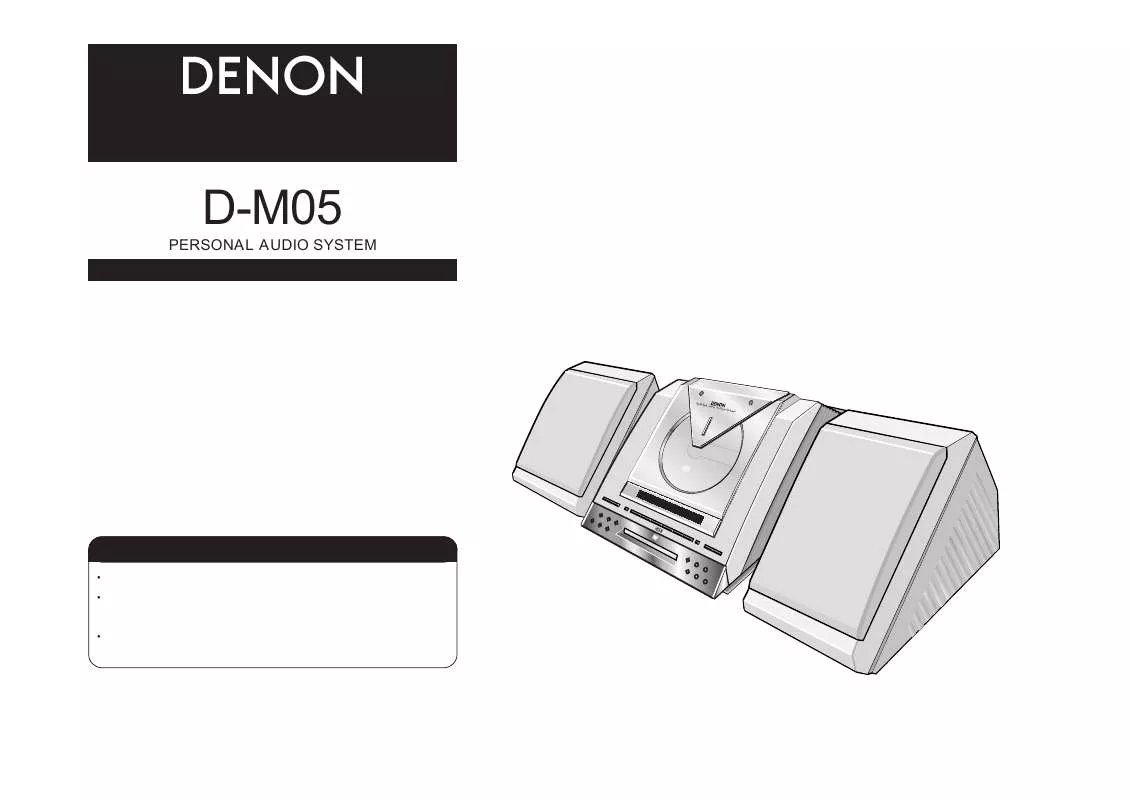 Mode d'emploi DENON D-M05