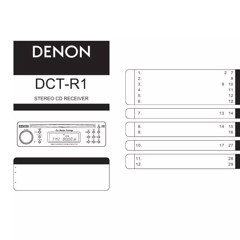 Mode d'emploi DENON DCT-R1